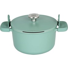 Liora Leo Phantom Kapaklı Yapışmaz Derin Tencere 24 cm Forest Green