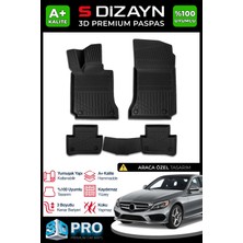 S-Dizayn Mercedes C Serisi W205 3D Pro Havuzlu Paspas 2014-2020 A+ Kalite 3DS-SDZ176
