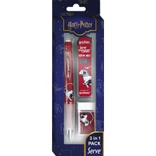 Serve Deep Harry Potter Gryffindor 3'lü Set Kauçuk Gripli Mekanik Kalem 0.7 mm ve Silgi