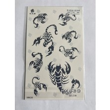 Airbrush Tattoo Akrepler Yarım Kol Yarı Kalıcı 1 Ay Kalıcı Geçici Dövme 18X11 cm