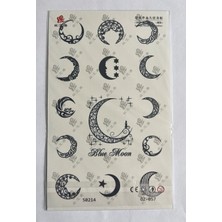 Airbrush Tattoo Hilal Yarım Kol Yarı Kalıcı 1 Ay Kalıcı Geçici Dövme 18X11 cm