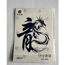 Airbrush Tattoo Ejderha Yarı Kalıcı Geçici Dövme Sonradan Kararan 1 Aylık Dövme 11X8 cm