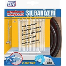 Velora Duş, Kapı Eşiği, Mutfak Tezgahı Etrafı Su Kesici Bariyer Siyah - 2 Metre