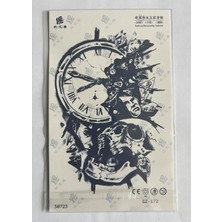 Airbrush Tattoo Zaman Yarım Kol Yarı Kalıcı 1 Ay Kalıcı Geçici Dövme 18X11 cm