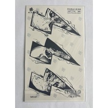 Airbrush Tattoo Kuru Kafalar Yarım Kol Yarı Kalıcı 1 Ay Kalıcı Geçici Dövme 18X11 cm