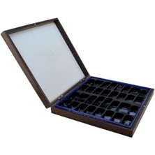 Velora Orta Boy Metal -Sparta Satranç Takımı Antik ve Ceviz Desenli Sandıklı Mdf Tahtası (36X36X6 Cm.)