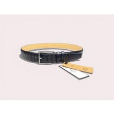 İstanbul Belt Hakiki Deri Erkek Kemer – 3.5 cm – Örgü Desenli Klasik Model