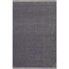 Akbel Halı Liza Lız 02 Antrasit - Düz Pamuk Dokulu Kilim Kaymaz Tabanlı, Yıkanabilir, Uzun Ömürlü Kilim