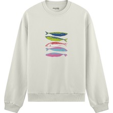 The Lucid Lab Warhol’s Sardines Oversize Sweatshirt - Beyaz