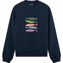 The Lucid Lab Warhol’s Sardines Oversize Sweatshirt - Lacivert
