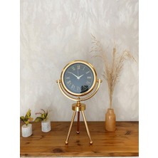 Çetiner Group Gold Metal Mini Tripod Sade Masa Saati 45×26 cm