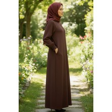 Minusa Design Aerobin Kumaş Tesettür Cepli Fermuarlı Ferace - Günlük Rahat Kesim Uzun Kap