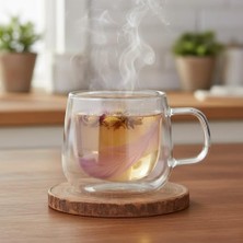 Velora Şeffaf Çift Camlı Dayanıklı Kupa – 210 ml Zarif Tasarım, Kahve & Çay Keyfi Için Ideal