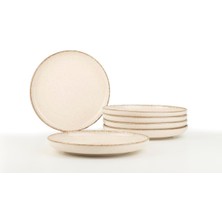 Velora Porselen 6 Parça 19 cm Düz Tabak Tarçın