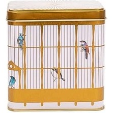 Velora Bird Cage Desenli Kare Metal Saklama Kabı 9x9 cm (Bird Cage)