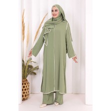 Bym Fashion Hac Umre Biyeli Pantolonlu Tunik Takım Şal Hediye 8001 Yeşil