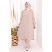 Bym Fashion Hac Umre Tunik Pantolon Takım 8006 Vizon