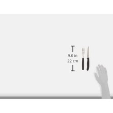 Velora Sofra Çatal Bıçak Seti ile Biftek Bıçağı, Plastik, Siyah, 40 x 25 x 3 Cm, 12-Birim