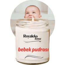 Royaleks Doğal Özel Seri Kokulu Dekoratif Kavanoz Mum 210 cc - Bebek Pudrası - Ryl