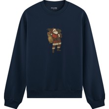 The Lucid Lab Vintage Santa Oversize Sweatshirt - Lacivert
