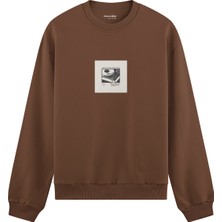 The Lucid Lab Vinyl Dreams Oversize Sweatshirt - Kahverengi