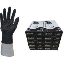 Ultra Extra Kalın (5 Gr) Siyah Nitril Muayene Eldiveni 10'lu Paket L Beden