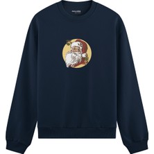 The Lucid Lab Vintage Santa Portrait Oversize Sweatshirt - Lacivert