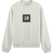 The Lucid Lab Vinyl Dreams Oversize Sweatshirt - Beyaz