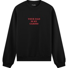 The Lucid Lab Your Dad Is My Cardio Oversize Sweatshirt - Siyah