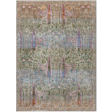 Seyran Monde 801 Çok Renkli Antialerjik Polyester Makine Halısı – %100 Pamuk Taban, Düz Saçak