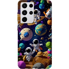 Lelia Samsung Galaxy S21 Ultra Uyumlu Baskılı Şeffaf Telefon Kılıfı | Koleksiyon: Cosmicwhisper Skyset