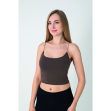 Confeo Kadın Modal Spagetti Askılı Krop T-Shırt C801-037