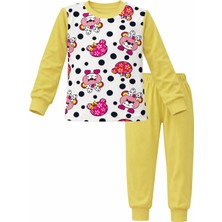 Remsa Kız Çocuk Pamuklu Desenli Pijama Takımı 6068-12 Sarı01