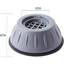 Velora Gürültü Engelleyici ve Kaymaz Titreşim Önleyici Kauçuk Ayak Kaydırmaz Tabanlı Pedleri Çamaşır Makinesi Stoper Bulaşık Makinesi Stoper 4'lü Set, Gri