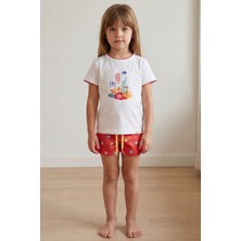 Kız Çocuk Sea La Vie Denizaltı Baskılı Şortlu Pijama Takımı