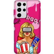 Lelia Samsung Galaxy S21 Ultra Uyumlu Baskılı Şeffaf Telefon Kılıfı | Koleksiyon: Queenmode Femme