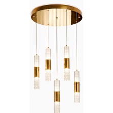 Noya Lighting LED Avize - Modern Avize Modelleri - Ledli Salon Avizesi - Lüks Avize 30 cm 5 Sarkıtlı