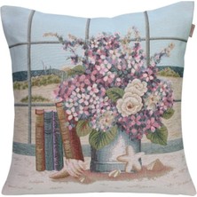 Believe Yaz Keyfi Jakarlı Dokuma Goblen Dekoratif 45*45 Kırlent