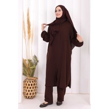 Bym Fashion Hac Umre Tunik Pantolon Takım 8006 Kahverengi