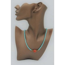 Stoneage F04351 Akik ve Hematit  Turkuaz Şifa Kolyesi