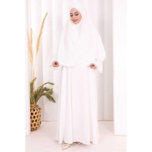 Bym Fashion Dantel Detay Sufleli Elbise 6061 Ekru