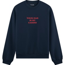 The Lucid Lab Your Dad Is My Cardio Oversize Sweatshirt - Lacivert