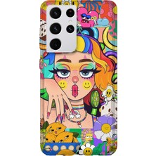 Lelia Samsung Galaxy S21 Ultra Uyumlu Baskılı Şeffaf Telefon Kılıfı | Koleksiyon: Chromatica Aura