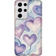 Lelia Samsung Galaxy S21 Ultra Uyumlu Baskılı Şeffaf Telefon Kılıfı | Koleksiyon: Pastelbloom Soft Series