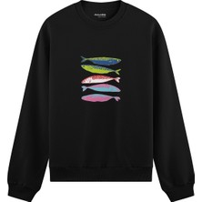 The Lucid Lab Warhol’s Sardines Oversize Sweatshirt - Siyah