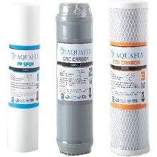 Aquafly AQUA FLY Açık Kasa Su Arıtma Cihazı Filtresi Çift Karbonlu 3lü Set Arıtıcı Filtresi 10' Açık Kasa Uyumlu