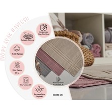 Doqu Home İvory Gri Ayak Havlusu 50 x 80 cm Pamuk Hızlı Kuruma Özelliği ile Konfor Sunar