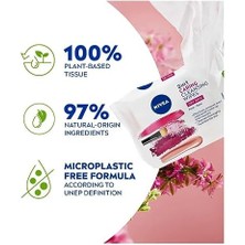 Velora 3'ü1 Arada Nazik Makyaj Temizleme Mendilleri (25 Adet),kuru Ciltler,yüz ve Göz Için,suya Dayanıklı Maskara ve Makyaj Temizleme