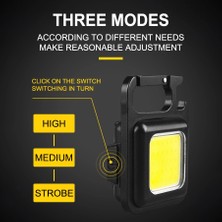 Aesco Hs-37 LED Anahtarlıklı Cep Boy Cob LED Metal Kasa Mıknatıslı Şişe Açacağı Usb’li Şarj Edilebilir El Feneri - Lisinya