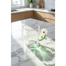 Acar Pureglass Çiçek Kulplu Cam Kupa - 350 ml
